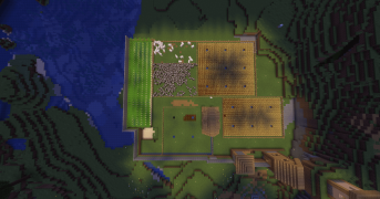 An overhead view of Titan's Cradle during the night.